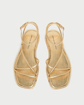 Loeffler Randall Women / Noor Gold Leather Flat Sandal