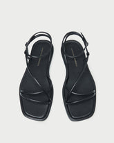 Loeffler Randall Women / Noor Black Leather Flat Sandal