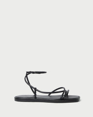 Loeffler Randall Women / Noor Black Leather Flat Sandal