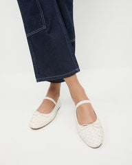 Loeffler Randall Women / Leonie Cream Woven Ballet Flat