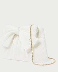 Loeffler Randall Women / Rayne White Pleated Bow Clutch