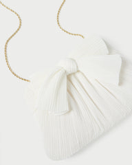 Loeffler Randall Women / Rayne White Pleated Bow Clutch