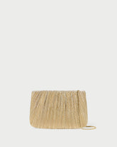 Loeffler Randall Women / Brit Gold Lamé Pleated Clutch