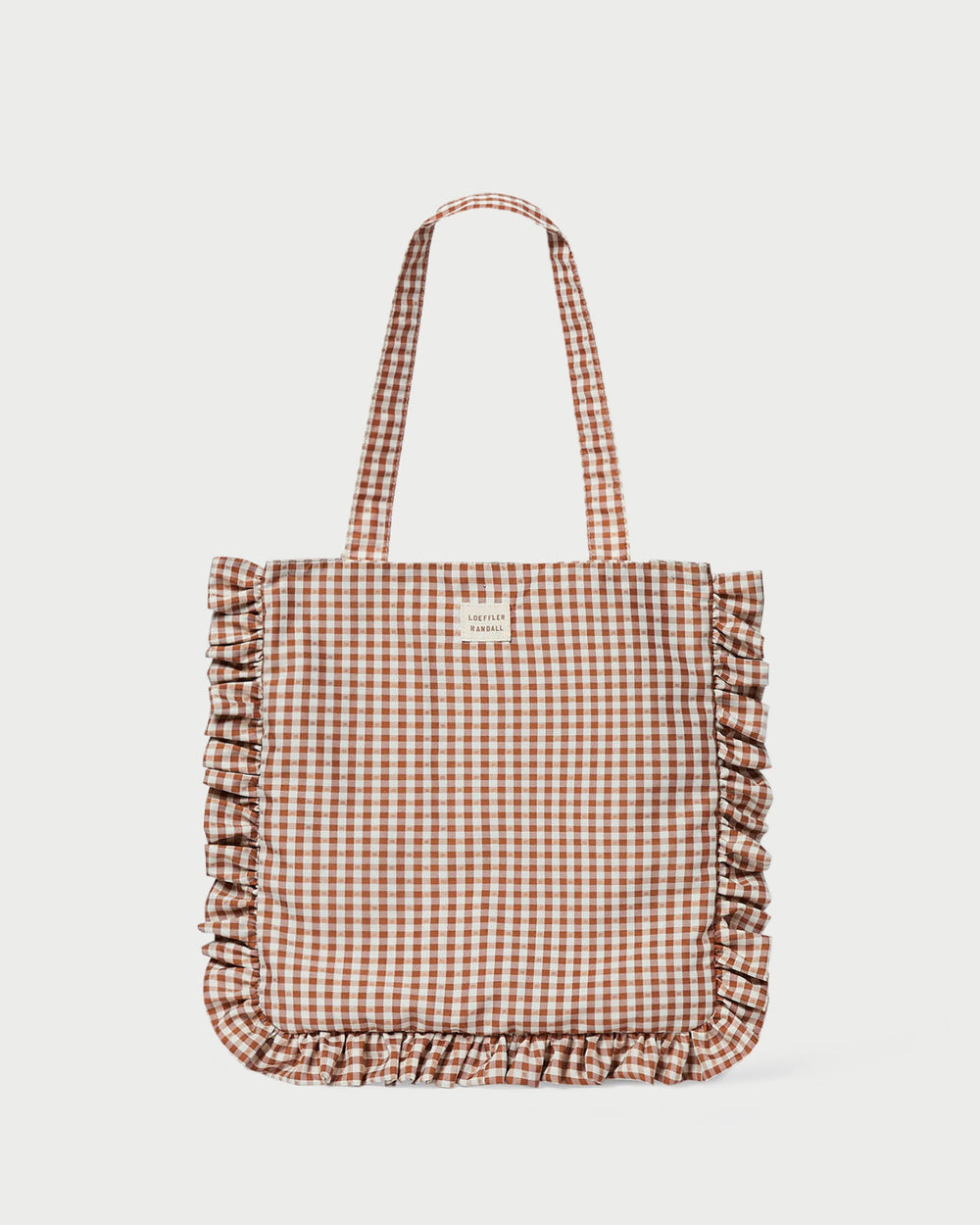 Loeffler Randall Women / Justine Brown Gingham Ruffle Tote