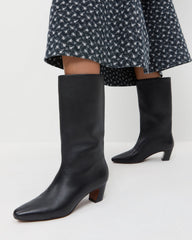 Loeffler Randall Women / Cleo Black Leather Mid-Calf Boot