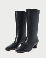 Loeffler Randall Women / Cleo Black Leather Mid-Calf Boot