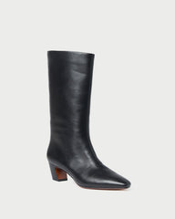 Loeffler Randall Women / Cleo Black Leather Mid-Calf Boot