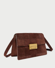 Loeffler Randall Women / Delphine Espresso Suede Shoulder Bag