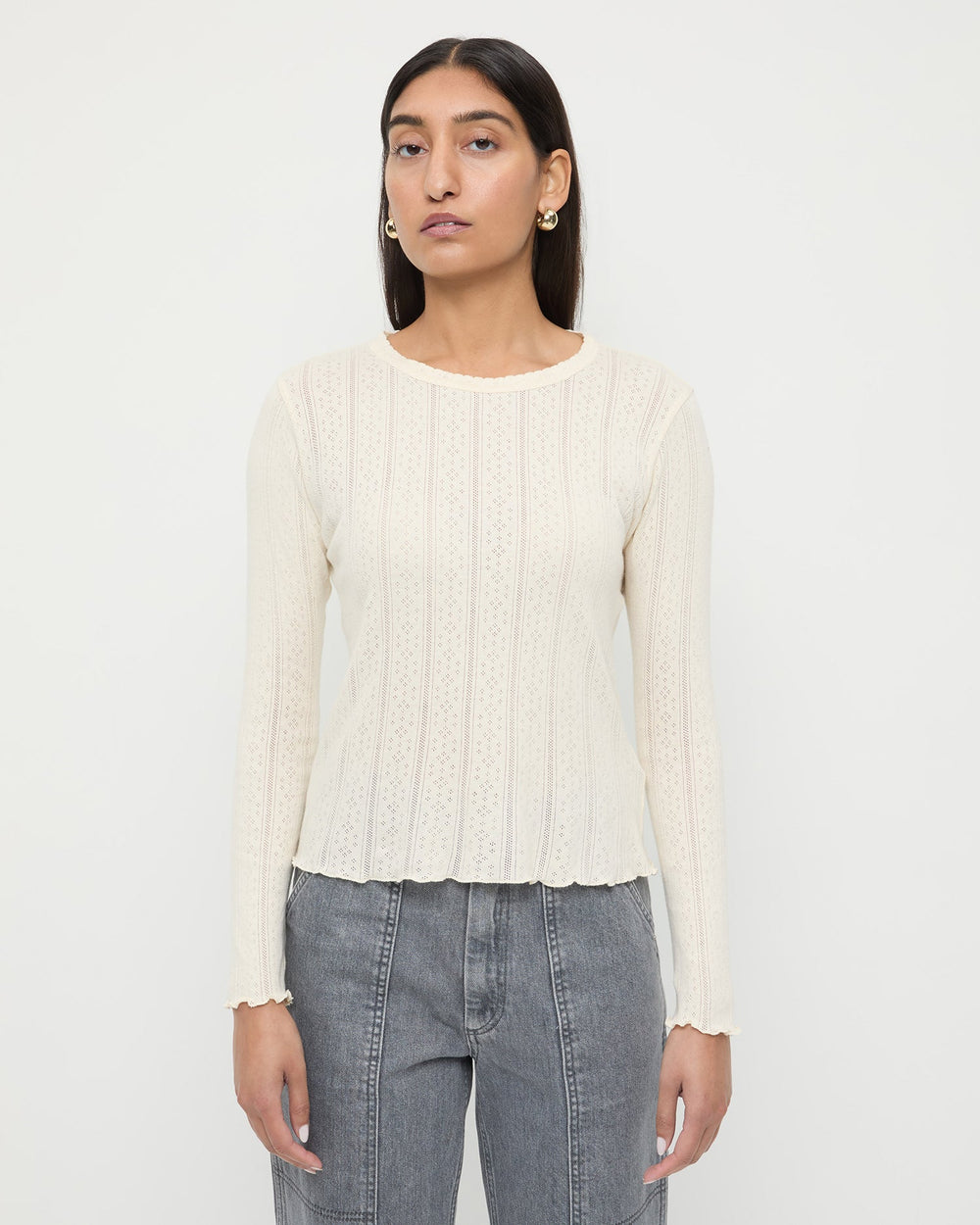 Loeffler Randall Women / Lolo Pointelle Long-Sleeve Tee