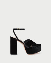 Loeffler Randall Women / Loretta Black Velvet Platform Sandal