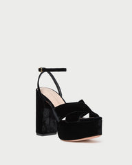 Loeffler Randall Women / Loretta Black Velvet Platform Sandal