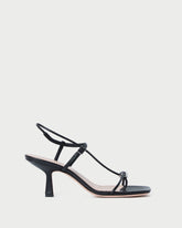 Loeffler Randall Women / Triana Black Leather Mid-Heel Sandal