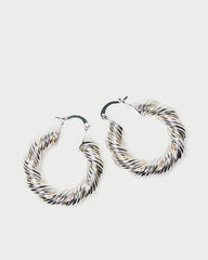 Loeffler Randall Women / Atticus Silver Twisted Hoop Earrings