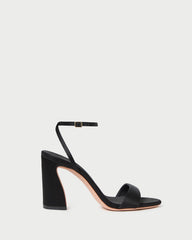 Loeffler Randall Women / Malia Black Satin Curved-Heel Sandal