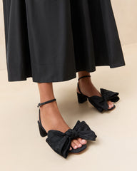 Loeffler Randall Women / Carmen Black Moiré Bow Sandal