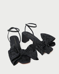 Loeffler Randall Women / Carmen Black Moiré Bow Sandal