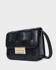 Loeffler Randall Women / Desi Black Woven Leather Crossbody