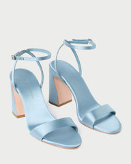 Loeffler Randall Women / Malia Blue Satin Curved-Heel Sandal