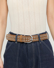 Loeffler Randall Women / Isaac Cacao/Silver Studded Belt