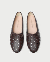 Loeffler Randall Women / Landon Espresso/Silver Leather Ballet Flat