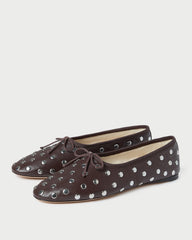 Loeffler Randall Women / Landon Espresso/Silver Leather Ballet Flat