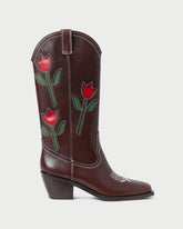 Loeffler Randall Women / Wilder Espresso Leather Tulip Boot