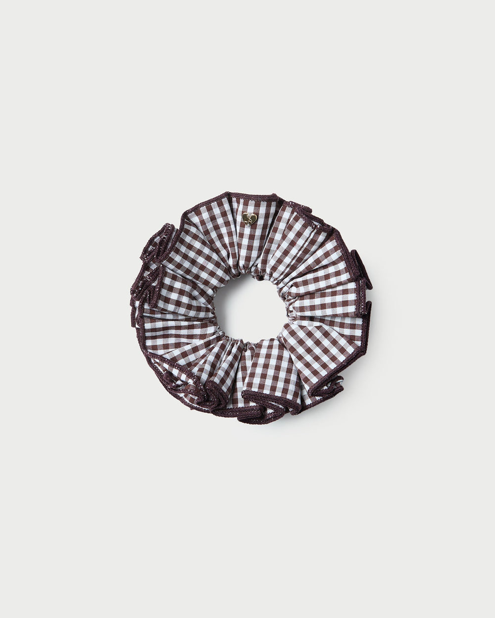 Loeffler Randall Women / Felice Brown Gingham Layered Scrunchie
