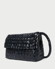 Loeffler Randall Women / Vinnie Black Woven Leather Crossbody