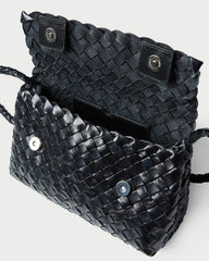 Loeffler Randall Women / Vinnie Black Woven Leather Crossbody