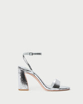 Loeffler Randall Women / Malia Silver Snake Embossed Sandal