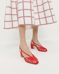 Loeffler Randall Women / Priscilla Red Moiré Heeled Sandal