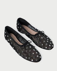 Loeffler Randall Women / Landon Black/Silver Mesh Ballet Flat