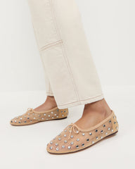 Loeffler Randall Women / Landon Caramel/Silver Mesh Ballet Flat