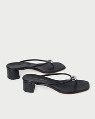 Loeffler Randall Women / Odessa Black Leather Heeled Sandal