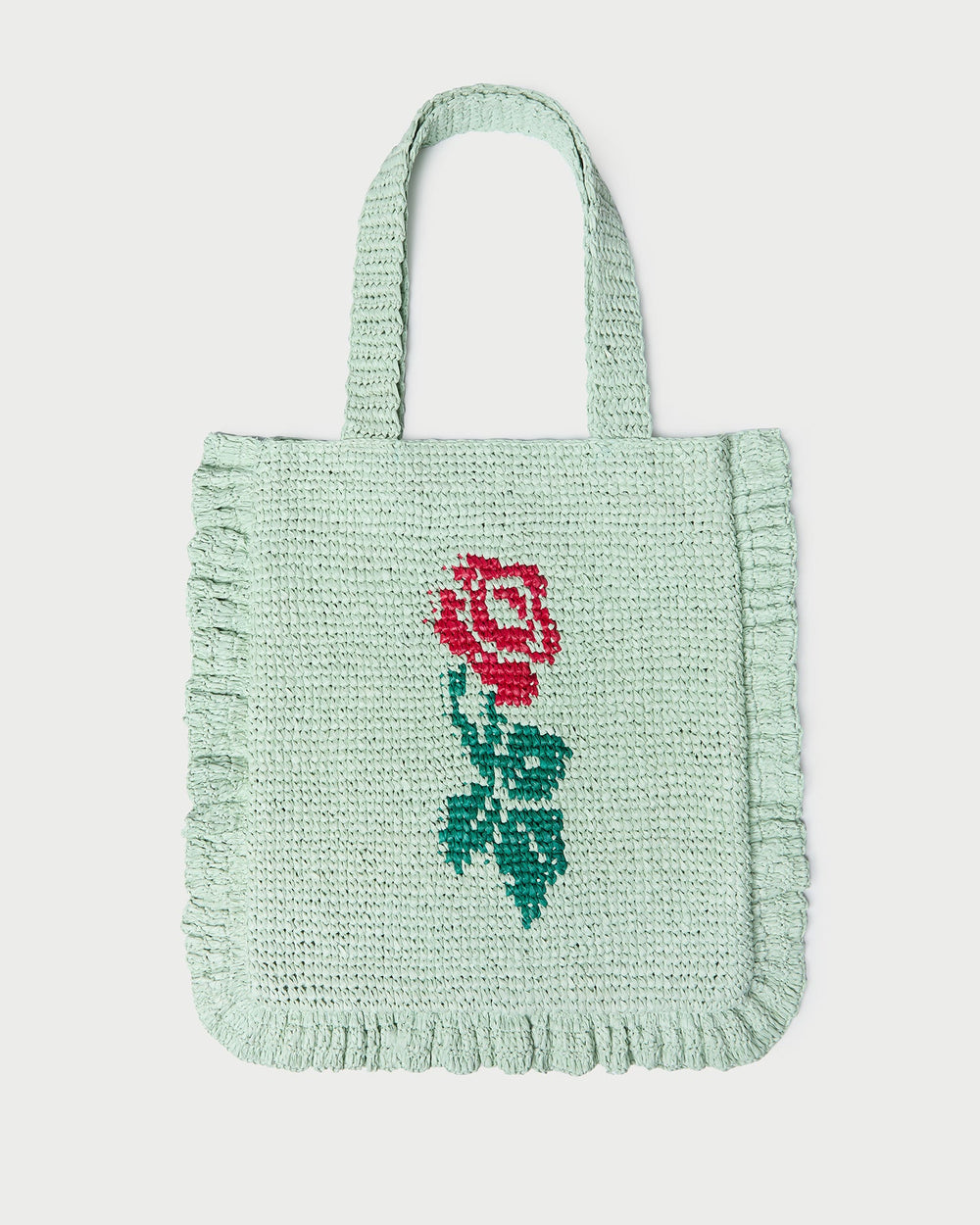 Loeffler Randall Women / Justine Mint Crochet Ruffle Tote