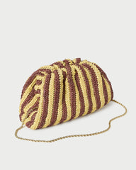 Loeffler Randall Women / Bailey Brown/Butter Stripe Dome Clutch