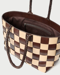 Loeffler Randall Women / Klara Brown/Butter Woven Leather Tote
