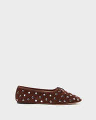 Loeffler Randall Women / Landon Espresso/Silver Suede Ballet Flat