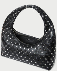 Loeffler Randall Women / Mercer Black/Silver Leather Shoulder Bag