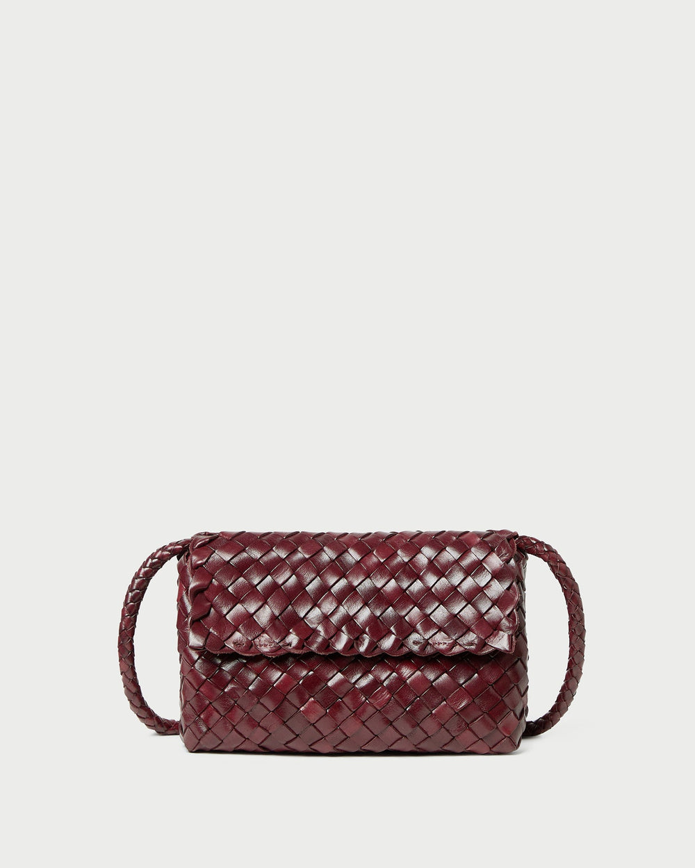 Loeffler Randall Women / Vinnie Maroon Woven Leather Crossbody