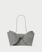 Loeffler Randall Women / Valerie Black/White Gingham Bow Bag