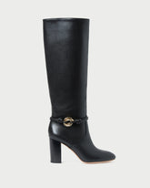 Loeffler Randall Women / Goldy Black/Gold Leather Tall Boot