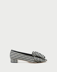 Loeffler Randall Women / Noa Black/White Gingham Bow Flat