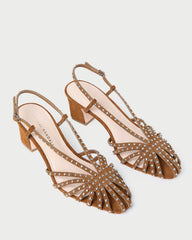 Loeffler Randall Women / Priscilla Cacao/Silver Suede Heeled Sandal
