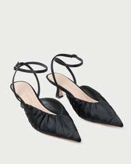 Loeffler Randall Women / Rio Black Satin Kitten Heel