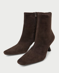 Loeffler Randall Women / Thandy Brown Suede Curved Heel Bootie