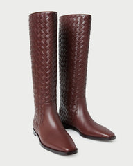 Loeffler Randall Women / Tilly Espresso Woven Leather Boot
