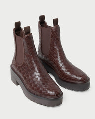 Loeffler Randall Women / Reggie Espresso Woven Chelsea Boot