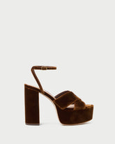 Loeffler Randall Women / Loretta Brown Velvet Platform Sandal