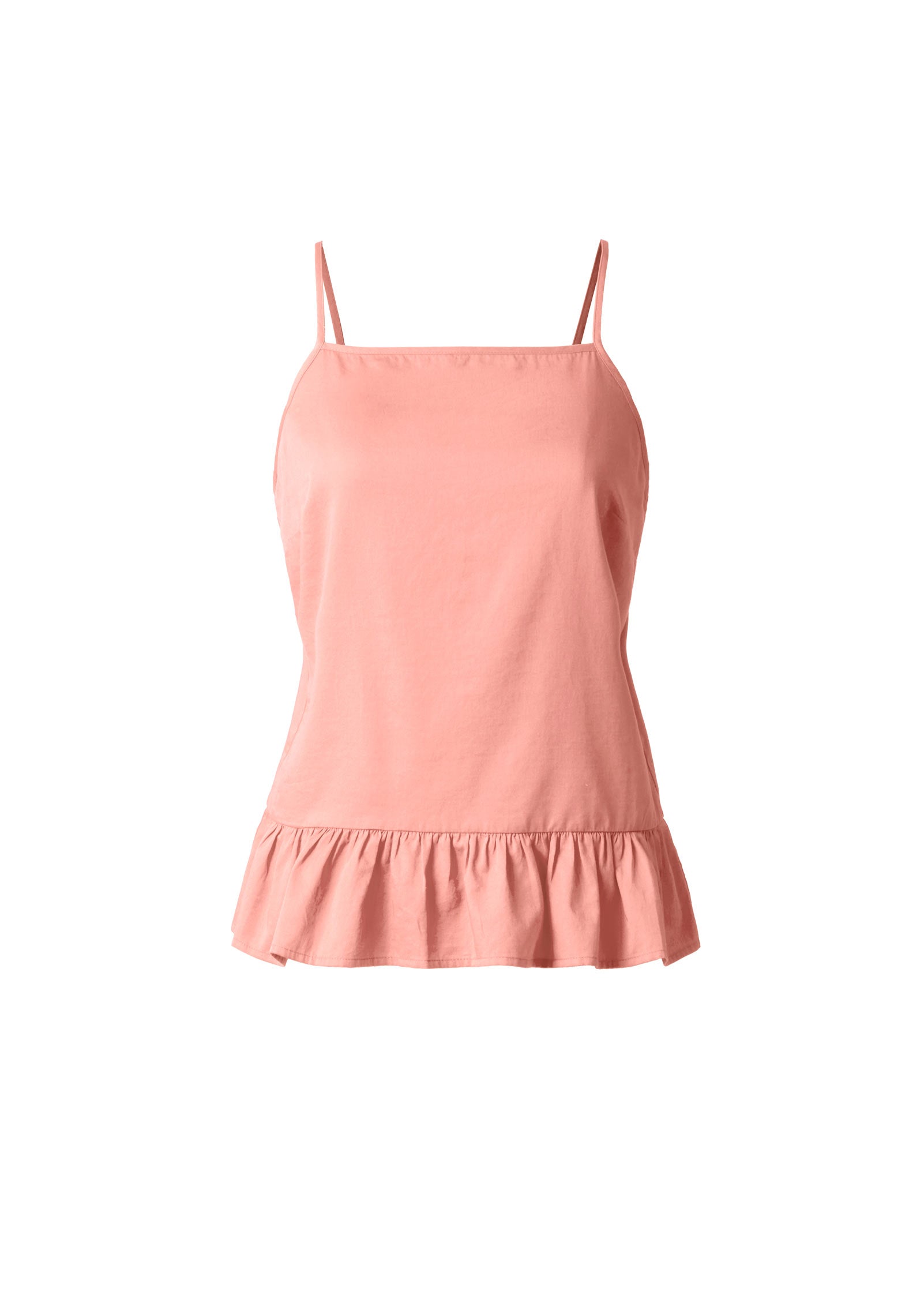 Cotton Lawn Ruffle Hem Peplum Top Burnt Coral | Venus Special Offer